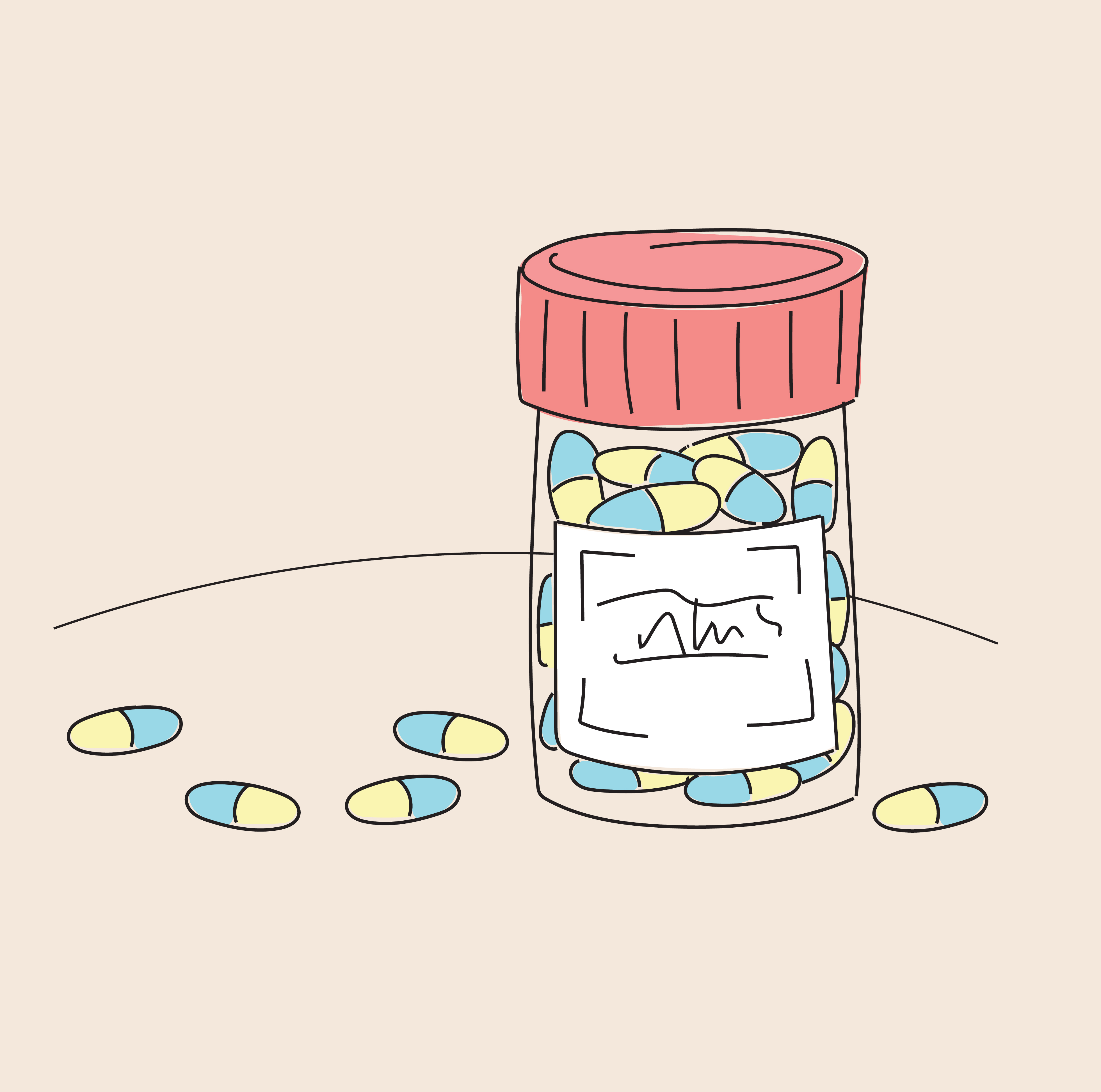 Desenho de pote de medicamentos
